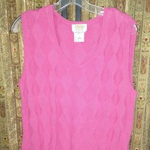 Vintage Plus size Talbot's Vneck Vest, pink,  size X